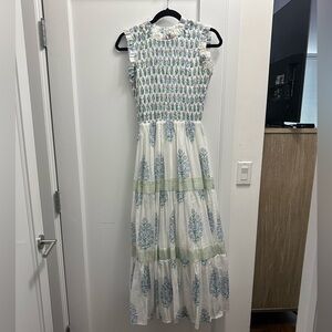Oliphant Smocked Maxi Dress worn once. Size XS
